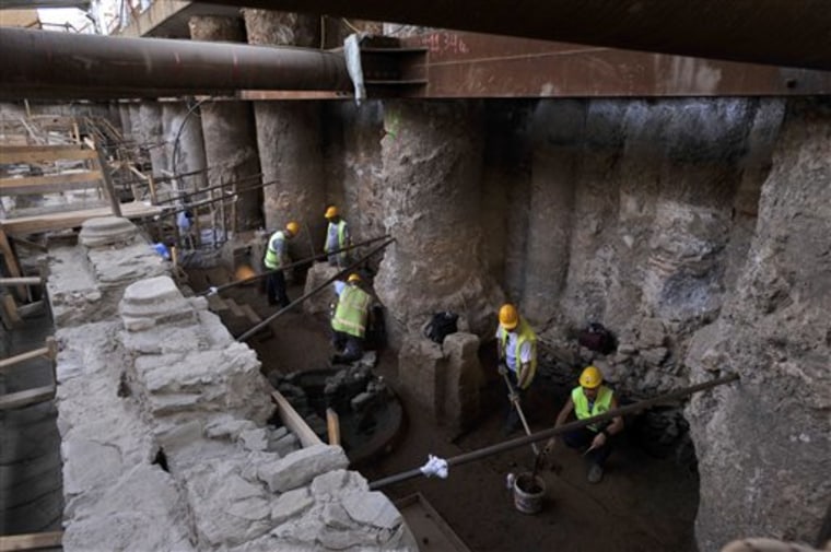 Metro construction company workers unearthed these ancient ruins in the northern Greek port city of Thessaloniki. Archaeologists in Greece’s second-largest city uncovered a 70-meter (230-foot) section of an ancient road built by the Romans that was city’s main travel artery nearly 2,000 years ago. 